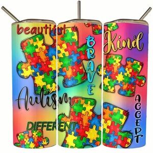 Colorful Autism Awareness Tumbler